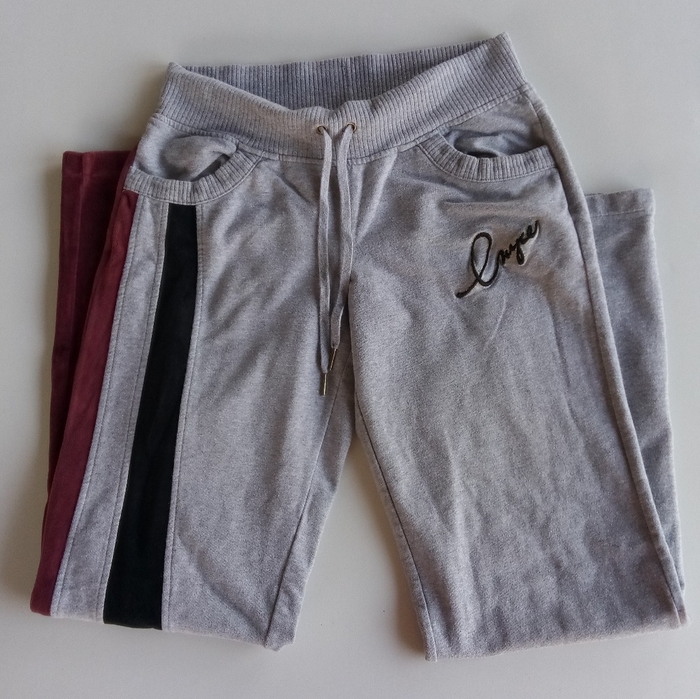 ENYCE SWEATPANTS GRAY BLACK RED VELVET SMALL